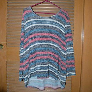 Massini Multicolor Striped Lightweight Sweater 2X